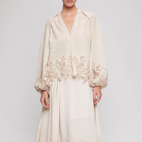 Jonathan Simkhai Jaid Embroidered Eyelet Blouse Size XS NEW - Picture 1 of 10
